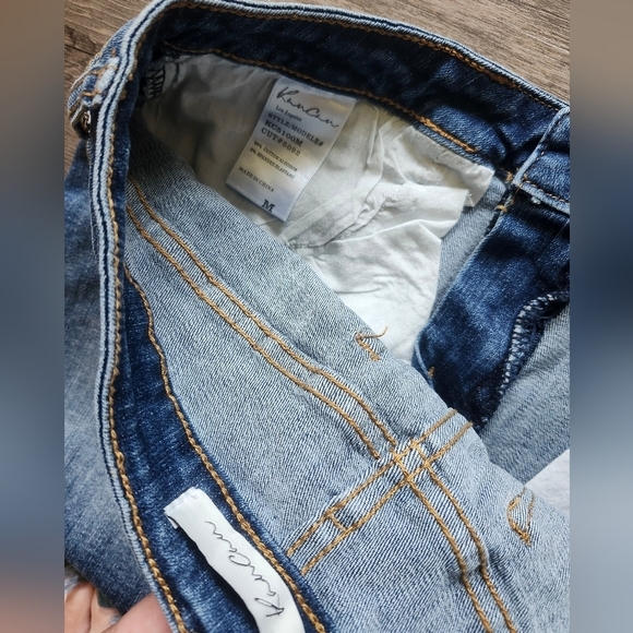 Kancan Medium Wash Denim Distressed Mini Skirt - Picture 4 of 5